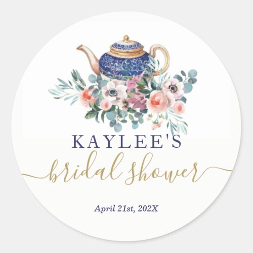 Bridal Shower tea favor sticker