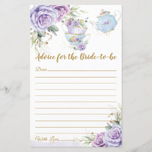 Bridal Shower Tea Party Advice for Bride to Be 