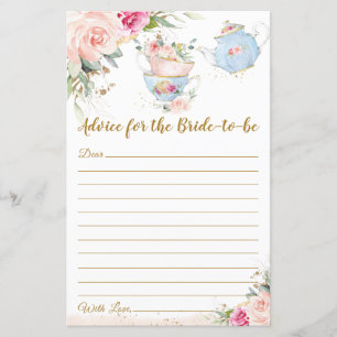 Bridal Shower Tea Party Advice for Bride to Be