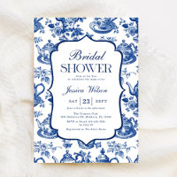 Bridal Shower Tea Party Blue White Chinoiserie
