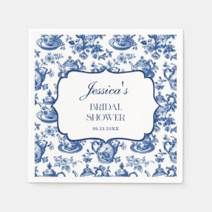Bridal Shower Tea Party Blue White Chinoiserie Napkins