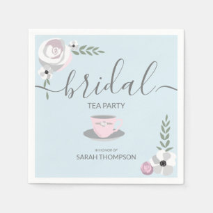 Bridal Shower Tea Party Flower tea cup drawing Napkins