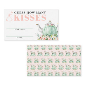 Bridal Shower Tea Party How Many Kisses Card