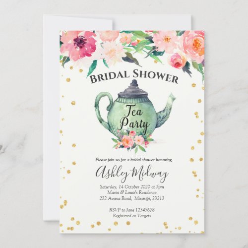 Bridal Shower Tea Party Invitation