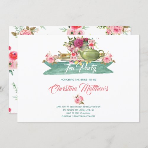 Bridal Shower Tea Party Invitation