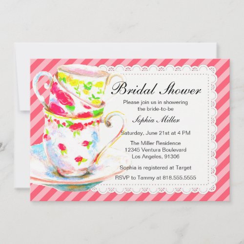 Bridal Shower Tea Party Personalized Invitation