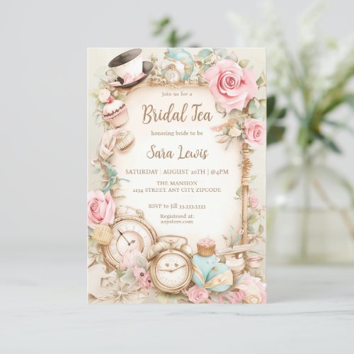 Bridal shower tea party invitation
