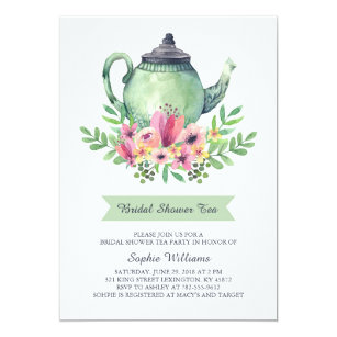 tea bridal shower invitations zazzle tea party bridal shower invites