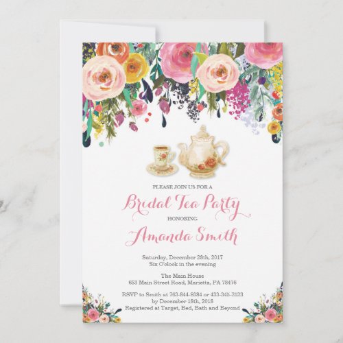 Bridal Shower Tea Party Invitation