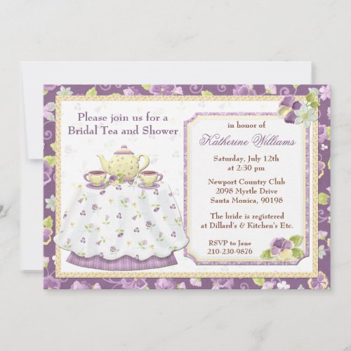 Bridal Shower Tea Party Invitation