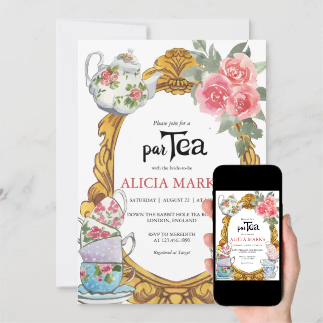 Bridal Shower Tea Party Invitation Zazzle