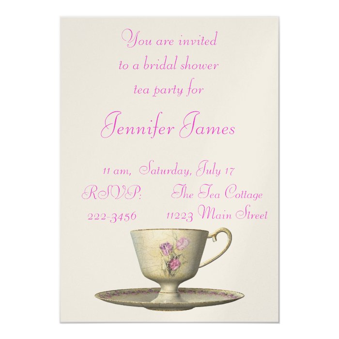 Bridal Shower Tea Party Invitation Zazzle