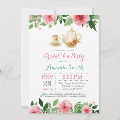 Bridal Shower Tea Party Invitation