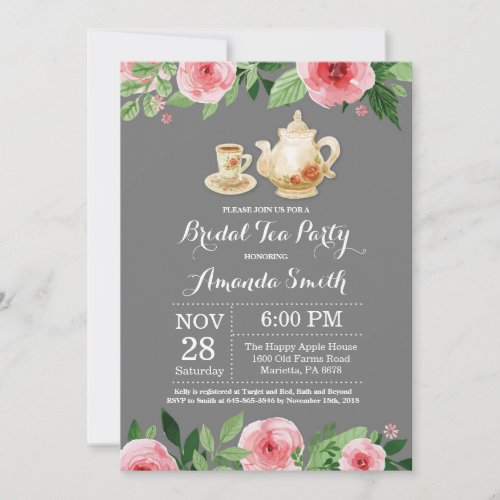 Bridal Shower Tea Party Invitation