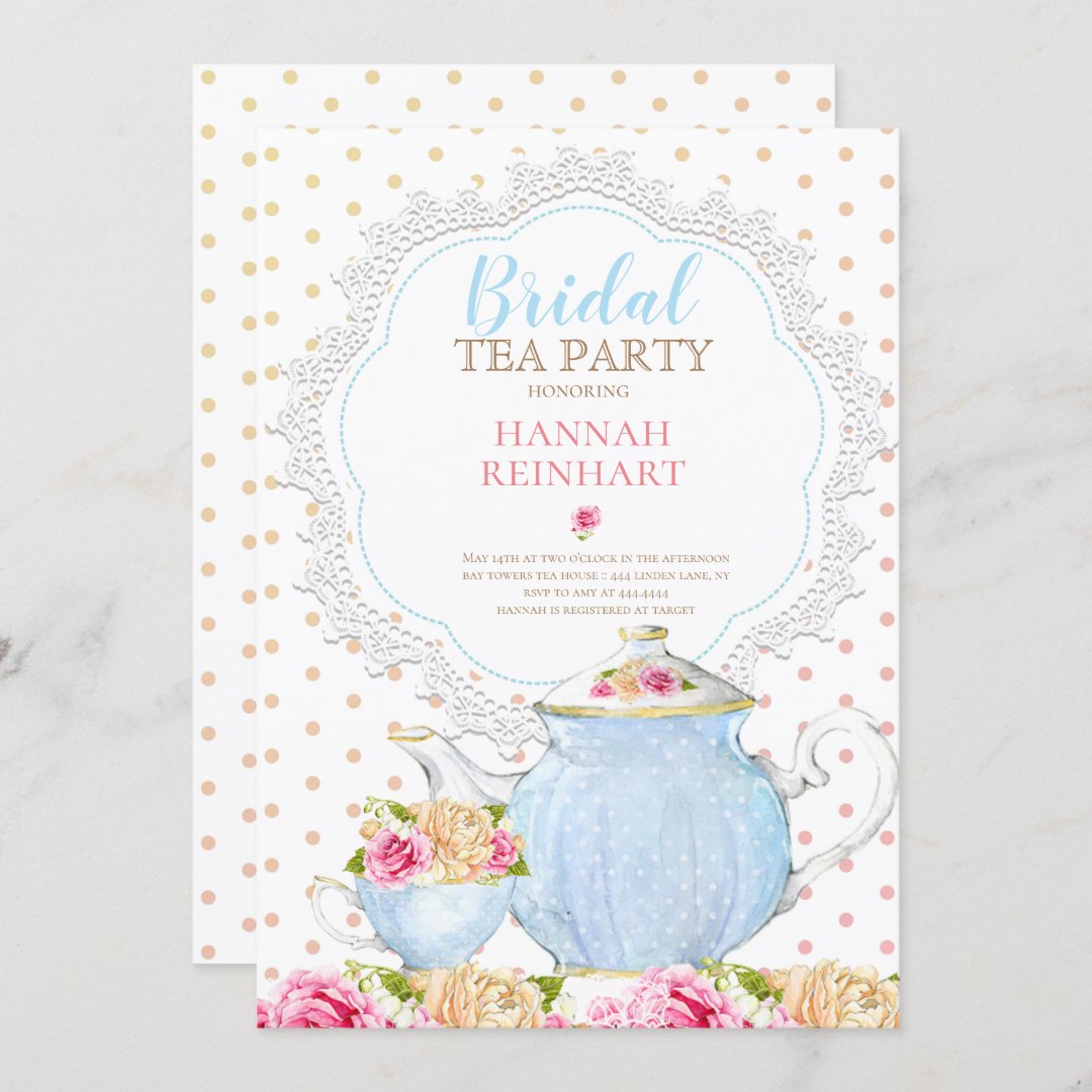 Bridal Shower Tea Party Invitation | Zazzle