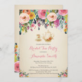 Bridal Shower Tea Party Invitation (Front/Back)