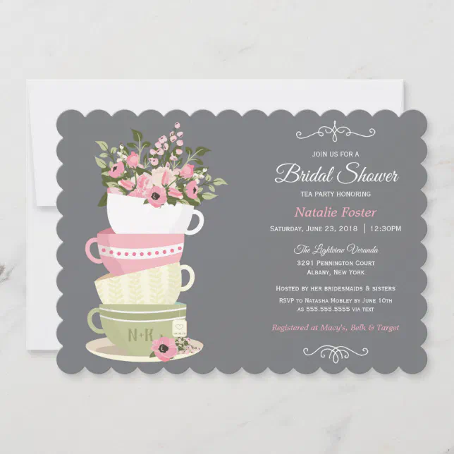 Bridal Shower Tea Party Invitation Card Zazzle