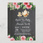 Bridal Shower Tea Party Invitation Chalkboard (Front/Back)