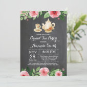 Bridal Shower Tea Party Invitation Chalkboard (Standing Front)