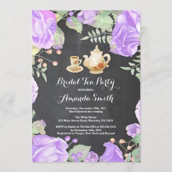 Bridal Shower Tea Party Invitation Floral by Happyappleshop at Zazzle