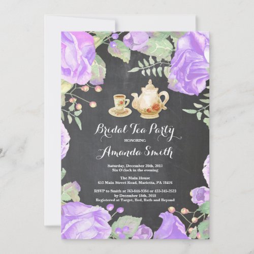 Bridal Shower Tea Party Invitation Floral