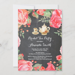 Bridal Shower Tea Party Invitation Floral