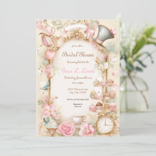 Bridal Shower Tea party invitation High Tea invite