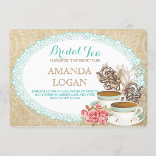 Bridal Shower Tea Party Invitations