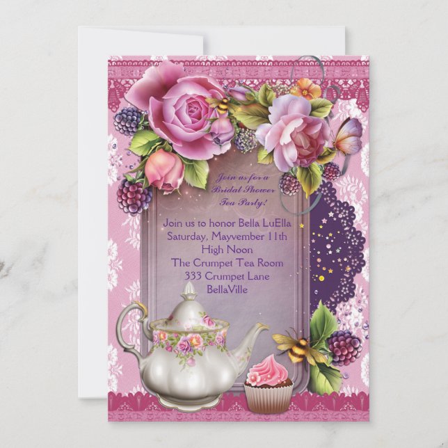 Bridal Shower Tea Party Invitations (Front)