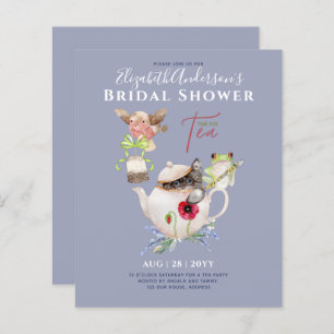 Bridal Shower Tea Party Invitations Cute Fun 