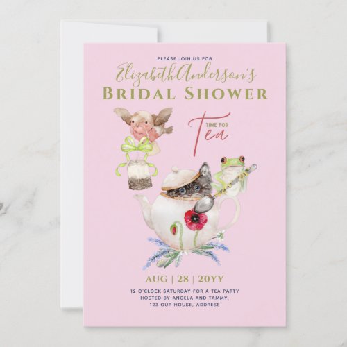 Bridal Shower Tea Party Invitations Cute Fun 
