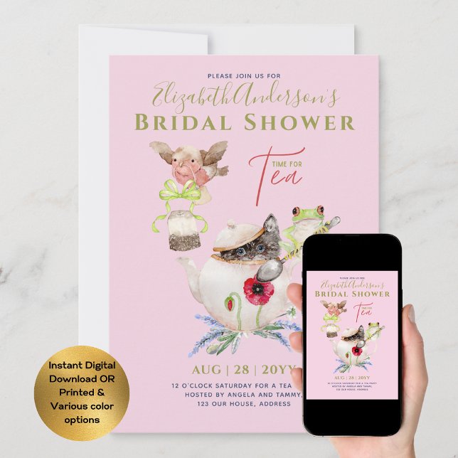 Bridal Shower Tea Party Invitations Cute Fun  (Creator Uploaded)