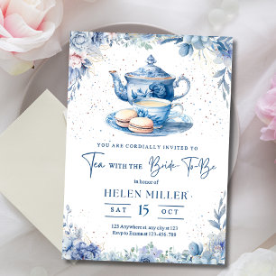 Bridal Shower Tea Party Invite, Tea with the Bride Invitation