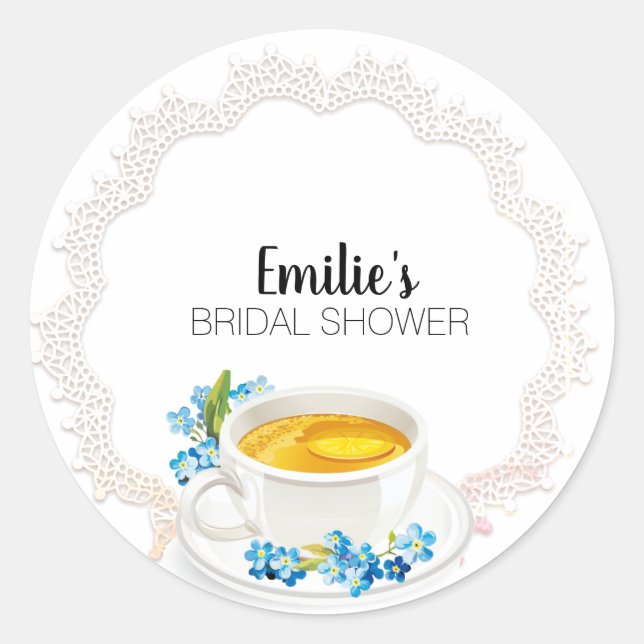 Bridal Shower Tea Party Labels (Front)
