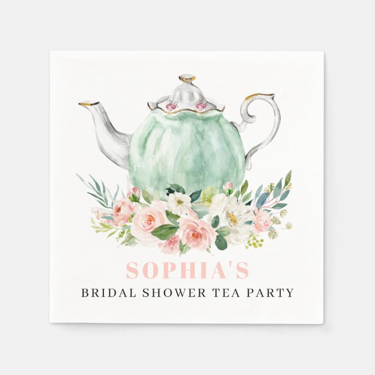 Bridal Shower Tea Party Napkins Zazzle