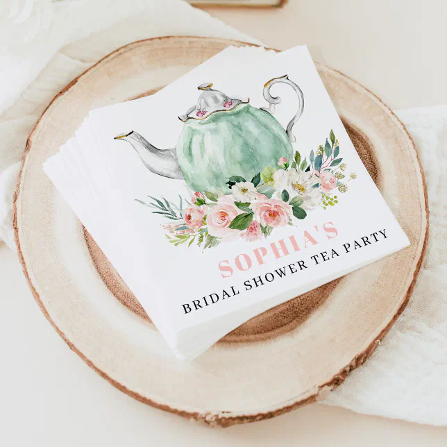 Bridal Shower Tea Party Napkins Zazzle