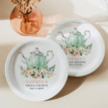 Bridal Shower Tea Party Paper Plates<br><div class="desc">Celebrate with these lovely paper plates! Easily edit the name and the event!

Check out the entire Bridal Shower Tea Party collection for more matching items!</div>