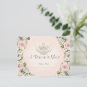 Bridal Shower Tea Party Recipe Rose Pretty Floral Postcard (Standing Front)