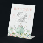 Bridal Shower Tea Party Ring Game Sign<br><div class="desc">Add matching bridal shower tea party signs throughout your event. Play the popular Ring Game with this convenient sign with instructions.</div>