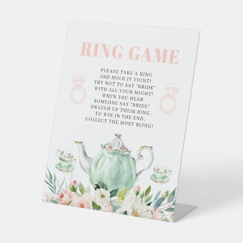 Bridal Shower Tea Party Ring Game Sign