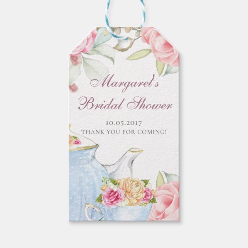 Bridal Shower Tea Party Thank you Gift Tags