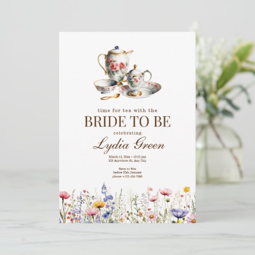 Bridal Shower Tea Party Time for Tea with the Brid Invitation