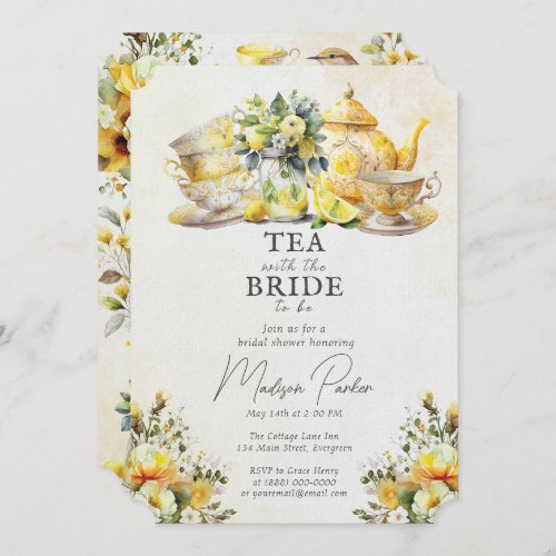 Bridal Shower Tea Party Vintage Invitation