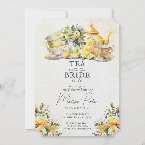 Bridal Shower Tea Party Vintage Invitation | Zazzle