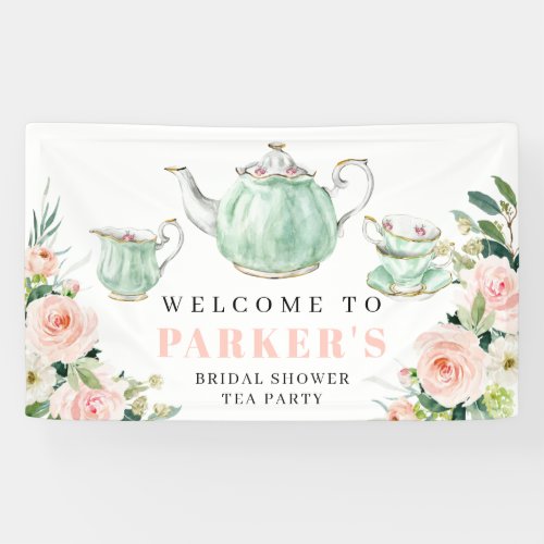 Bridal Shower Tea Party Vinyl Welcome Banner