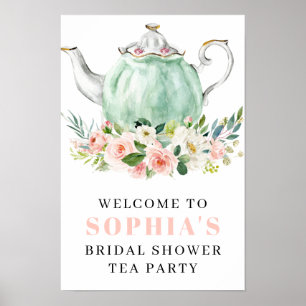 Bridal Shower Tea Party Welcome Poster
