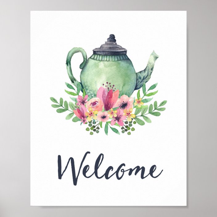 Bridal Shower Tea Party Welcome Sign | Zazzle