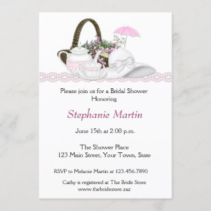 Bridal Shower Tea Pink Invitation