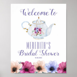 Bridal Shower Tea Welcome Poster