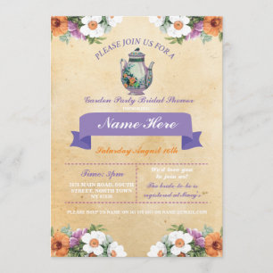 Bridal Shower Teapot Alice In Wonderland Invite